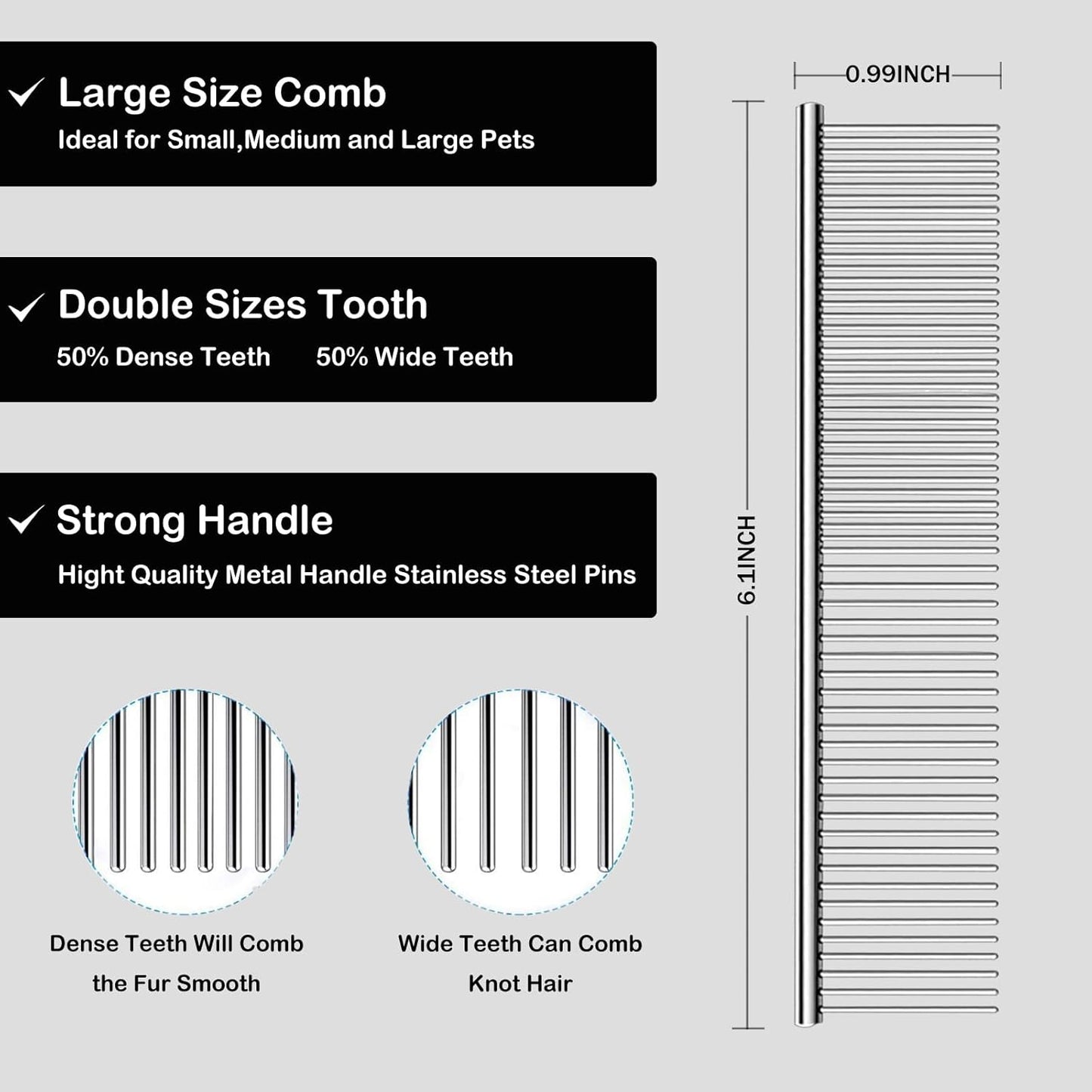 Dog Slicker Brush for Golden Doodle Grooming Kit - Dematting Brushes for Goldendoodles, Labradoodles, Poodles - Pet Hair Brush for Short & Medium Haired Dogs - Small (Black)