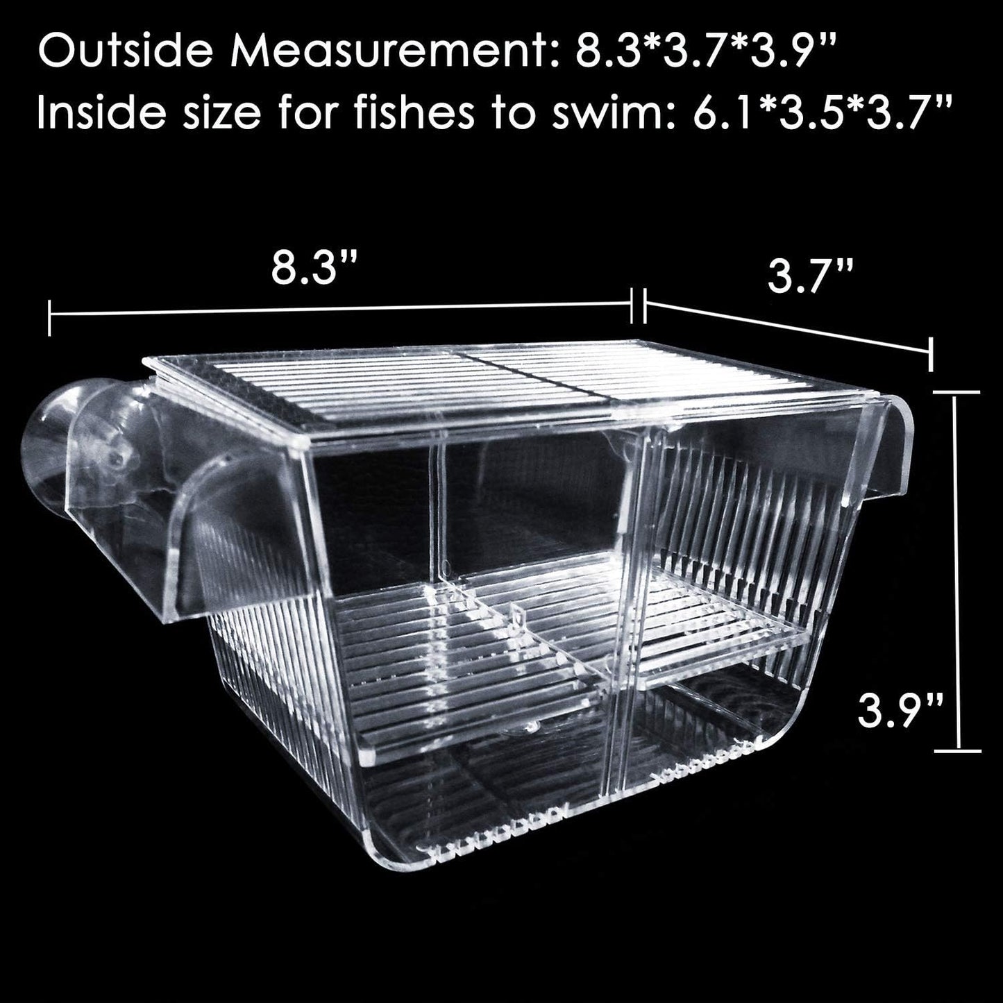 Cepetsma Fish Breeder Box - Hang-on Nursery Fish Tank With Breeding Hatchery, Perf for Aggressive & Injured Species