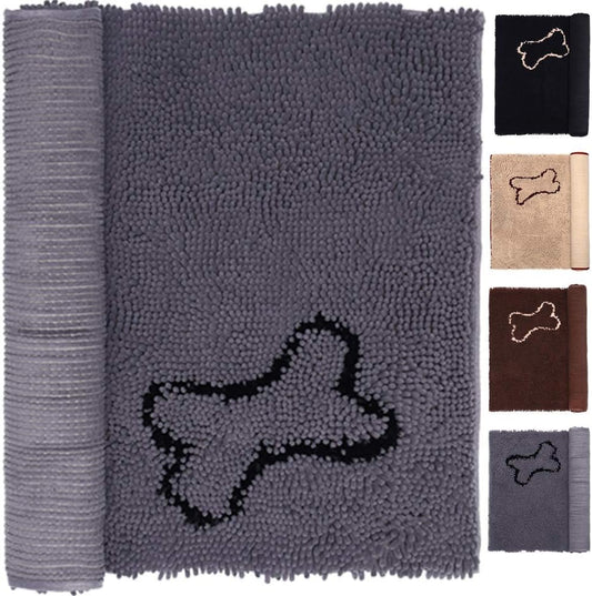 Gray Pet Dog Cat Bed Rugs Mats For Large Small Dogs Cats Doggy Puppy Paws Door Doormats Ultra Soft Shaggy Chenille Living Room Bedroom Kitchen Bathroom Area Rugs Water Absorbent Machine Washable Dry