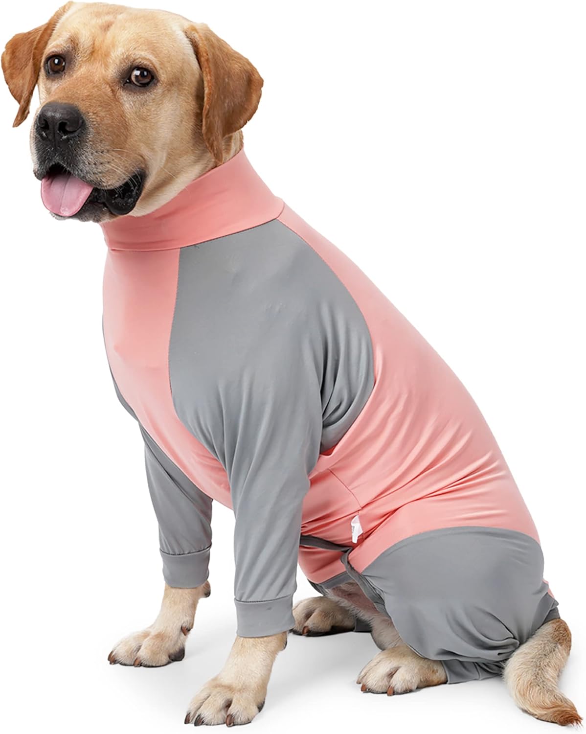 Dog Recovery Suit, Abdominal Wound After Surgery Wear, Prevent Licking Wounds, E-Collar & Cone Alternatives, Long Sleeve Postoperative Shirts Dog Bodysuit Prevent Shedding(3XL, Pink)
