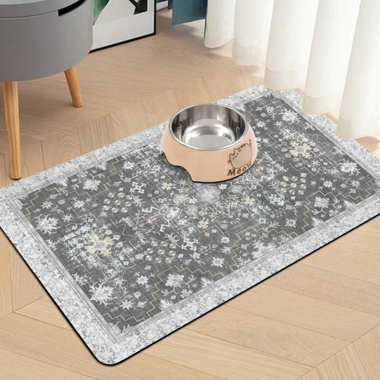 Pet Food Mats for Floor, Absorbent Dog Mat for Food and Water Dispenser Mat, Dog Food Mat Quick Dry Cat Food Mat Pet Supplies