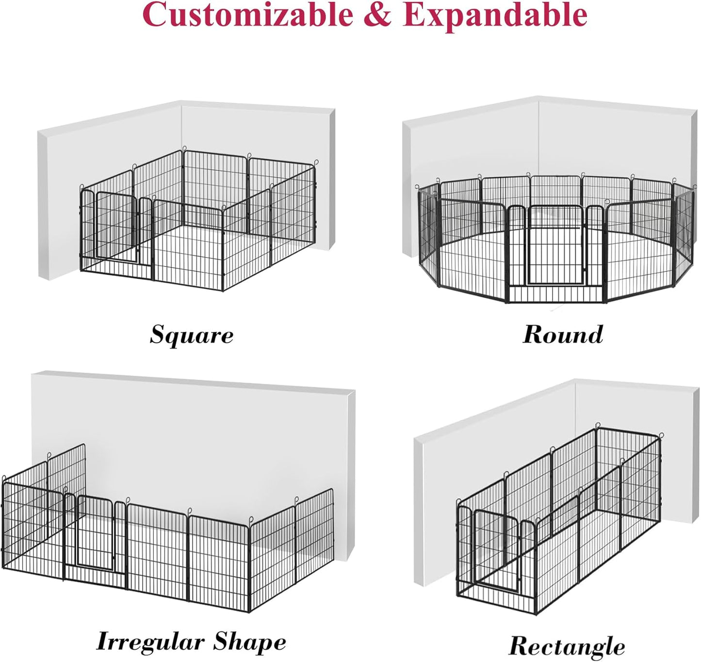 Dog Playpen Outdoor Dog Fence for Yard, 32inch 24 Panels Dog Pens Outside Anti-Rust Pet Playpen Exercise Pen with Lock for Large Medium Pets, Portable Pet Fence for Yard RV Camping