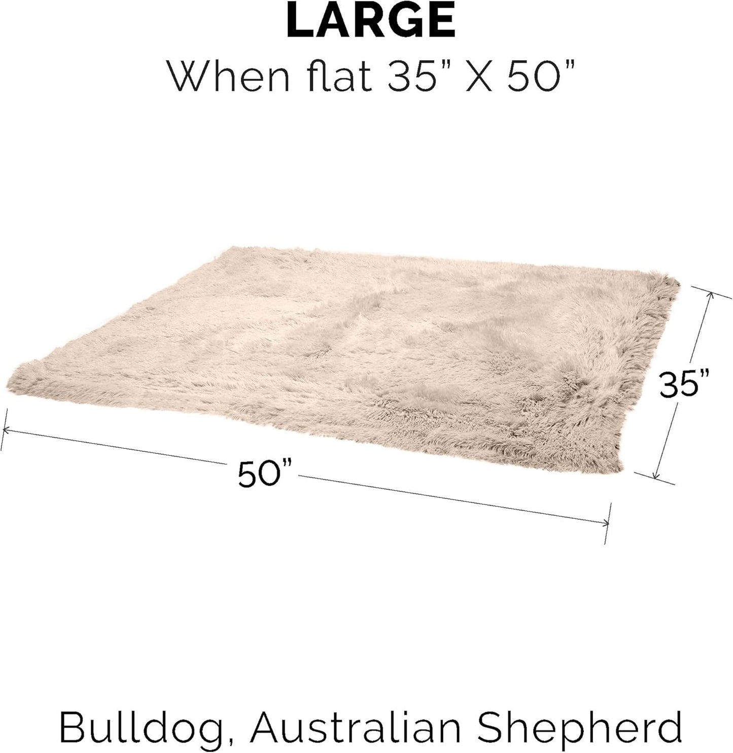 Furhaven Waterproof Throw Blanket for Dogs & Indoor Cats, Washable - Shaggy Plush Calming Long Faux Fur & Velvet Dog Blanket - Taupe, Large