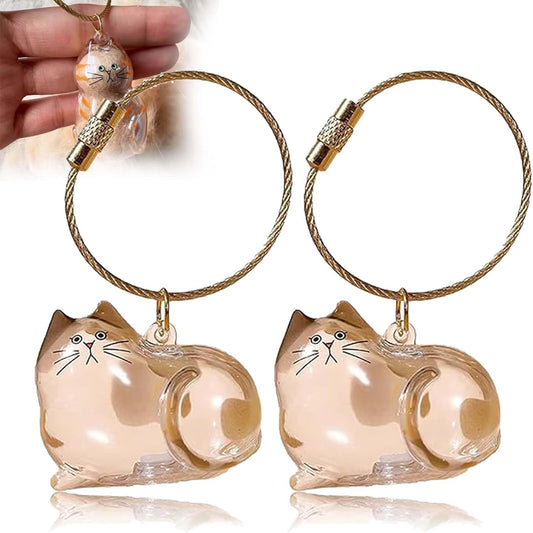 Cat Hair Holder Keychain,Cat Hair Memorial Keyring,Cats keychain Hair Storage Bottle,Transparent Cats Hairs Pendants