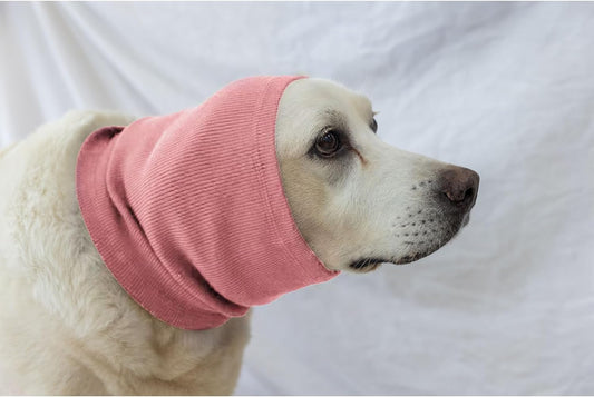 Dog Ear Wrap, Dog Ear Head Wrap Anxiety Relief – Noise Canceling for Fireworks, Thunderstorms, Pet Grooming & Force Drying (Pink M)