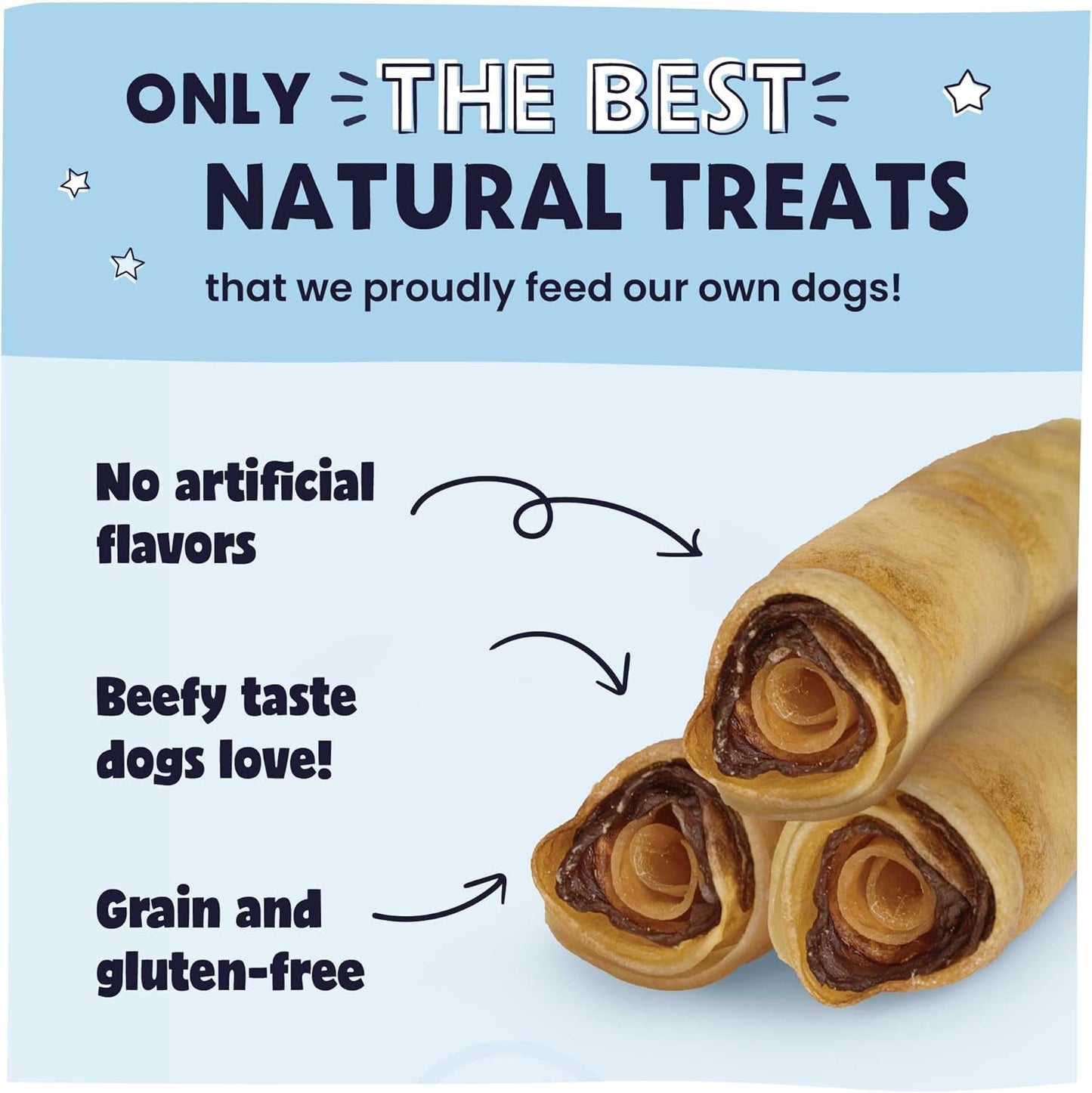 Pawstruck 2-in-1 Collagen Wrapped Jerky Natural Treats for Dogs - 5 Medium Rolls - Limited Ingredient Grain Free for Small, Medium, and Large Dogs