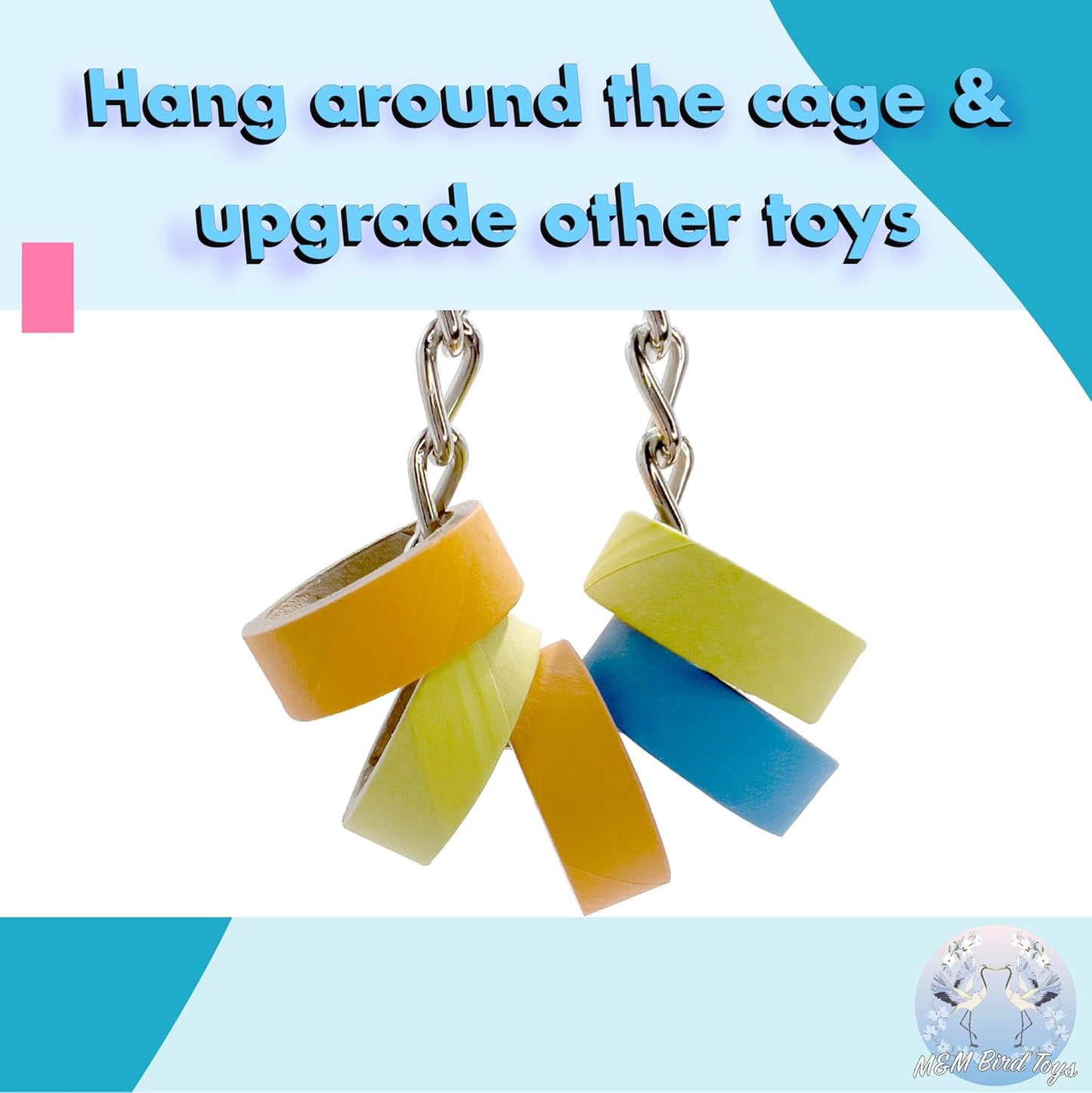 8007 Pk20 1 Inch Ring Donut - Classic Compressed Cardboard Chewable Bird Foot Toys, Easy for Pets to Grab and Chew, Great for Small Size Birds Cockatiels Budgies