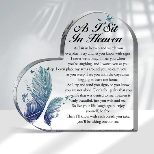 Sympathy Gift, Loss of Loved One Loss of Family Member Condolence Gifts, Memorial Gift, Bereavement Gift Acrylic Heart, Condolences Gift Sympathy Table Decorations Loss of Loved One of for Remembrance