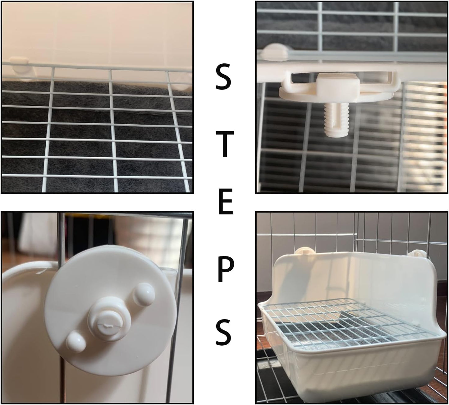 Rabbit Litter Box for Cage Corner Bunny Toilet Small Animal Potty Training with Dustpan Broom Chew Toys for Chinchilla Ferret Hedgehog Gerbil (10 Pcs)