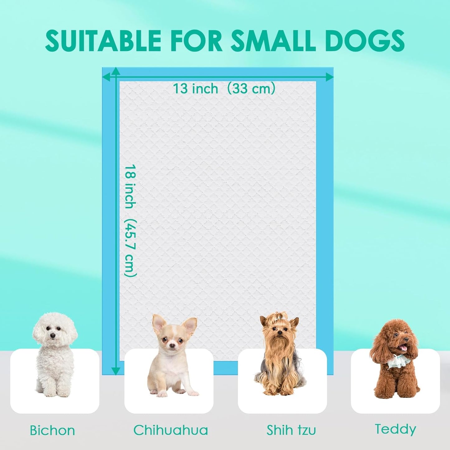 JollyMate Dog Pee Pads Extra Large 36"x36", X-Large Puppy Training Pads with Adhesive Tabs, 6 Layers Thick, Super Absorbent, Leak-Proof, Quick-Dry, Potty Pads for Dogs and Puppies (100, 13*18IN)