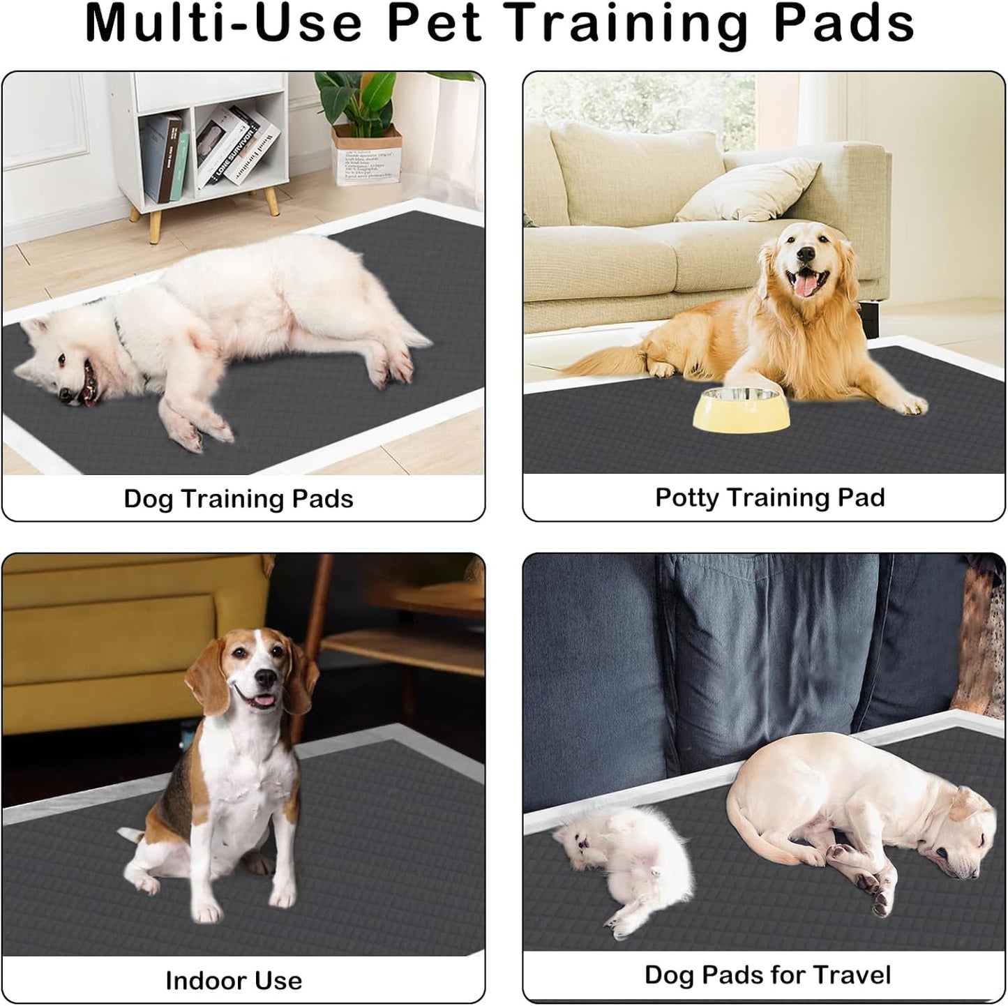 ELEGX Extra Large 31"x47" 30 Odor-Control Super Absorbency Charcoal Pee Pads - Thicken Disposable Potty Pads for Dogs and Cats