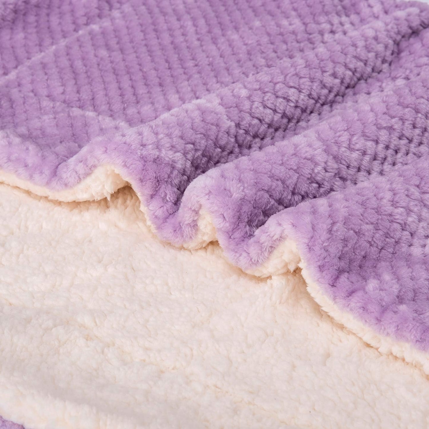 Fuzzy Dog Blanket or Cat Blanket or Pet Blanket, Warm and Soft, Plush Fleece Receiving Blankets for Dog Bed and Cat Bed, Couch, Sofa, Travel and Outdoor, Camping (Blanket (24" x 32"), DW-Lavender)