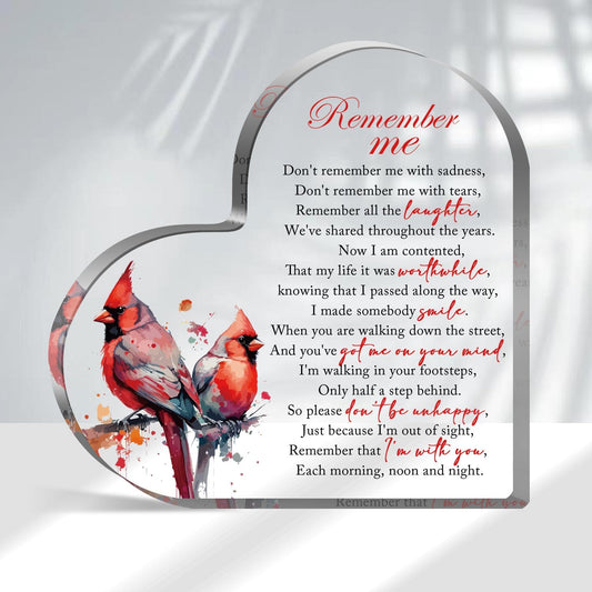 Sympathy Gifts, Memorial Gift Bereavement Gift Condolences Gift Sympathy Table Decorations Loss of Loved One, Bereavement Gift Acrylic Heart Sympathy Memorial Remember Me, Sentimental Gifts for Home