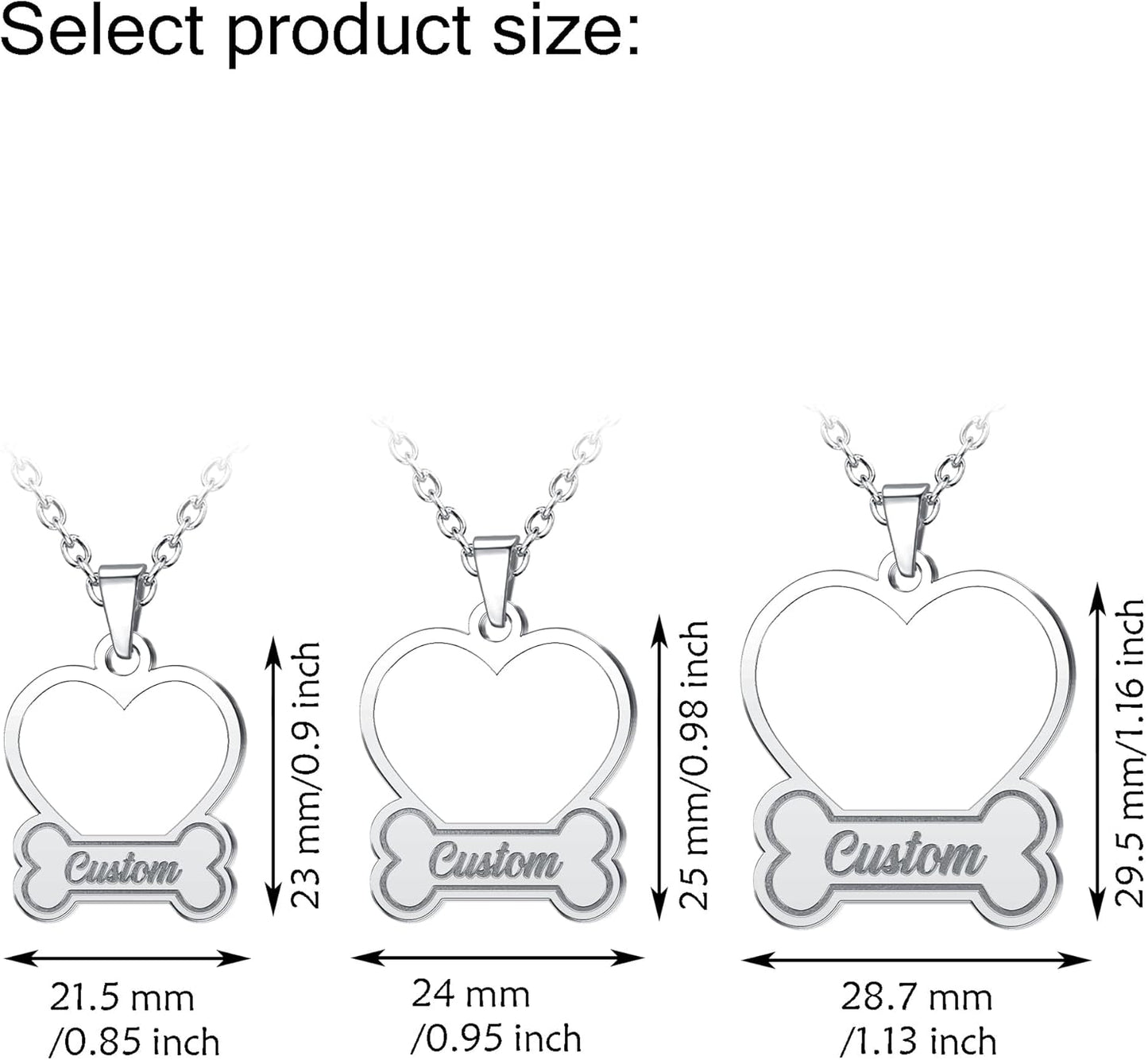 CharmSStory Personalized Photo Necklaces Custom Engraved Name Necklace Memory Keepsake Picture Necklace Pendant Customized Gifts for Women Men