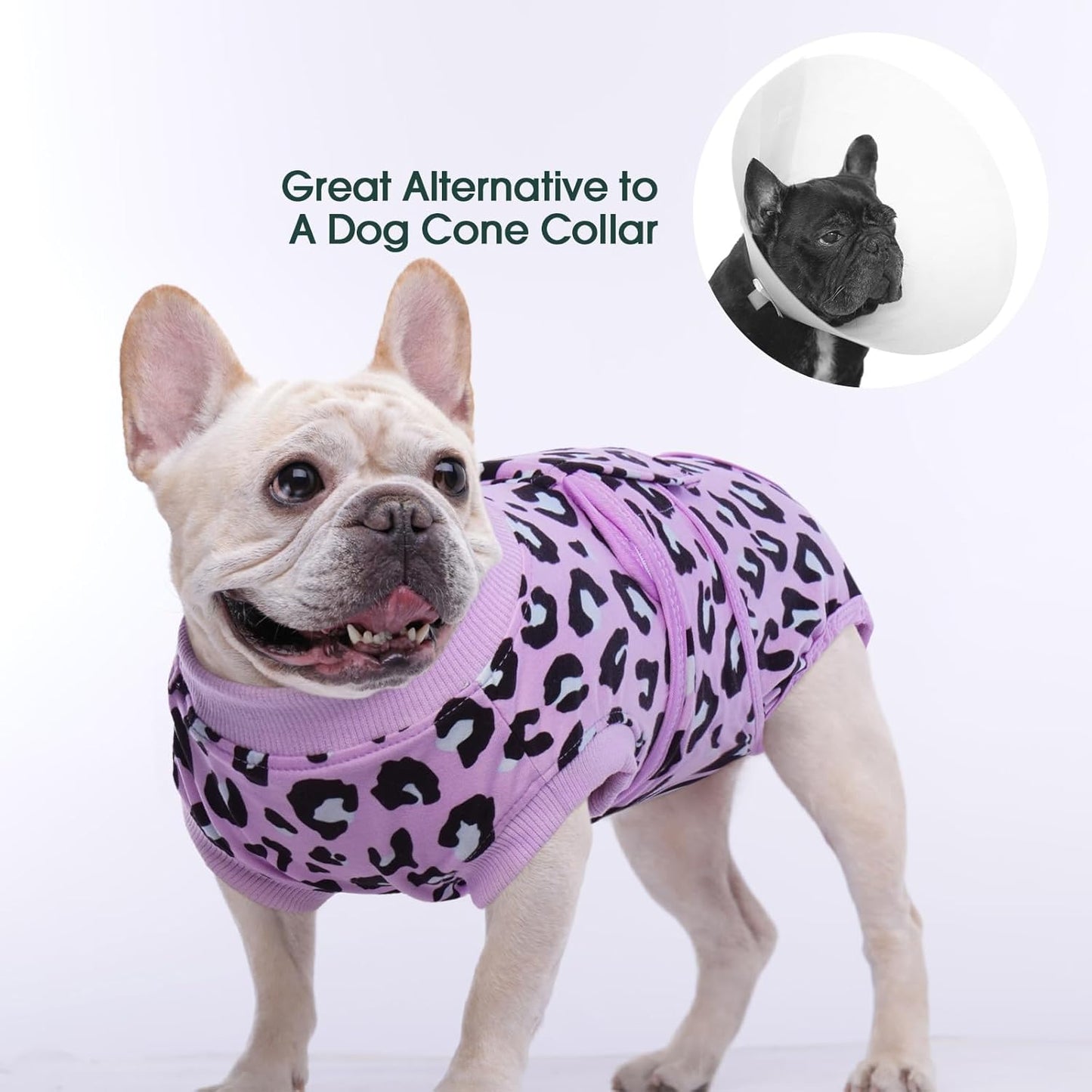 Kuoser Dog Recovery Suit for Dogs After Surgery,Professional Surgical Onesie for Female Male Dogs Spay Neuter,Soft Dog Surgery Suit Bodysuit for Abdominal Wounds Skin Disease,Purple Leopard 2XL