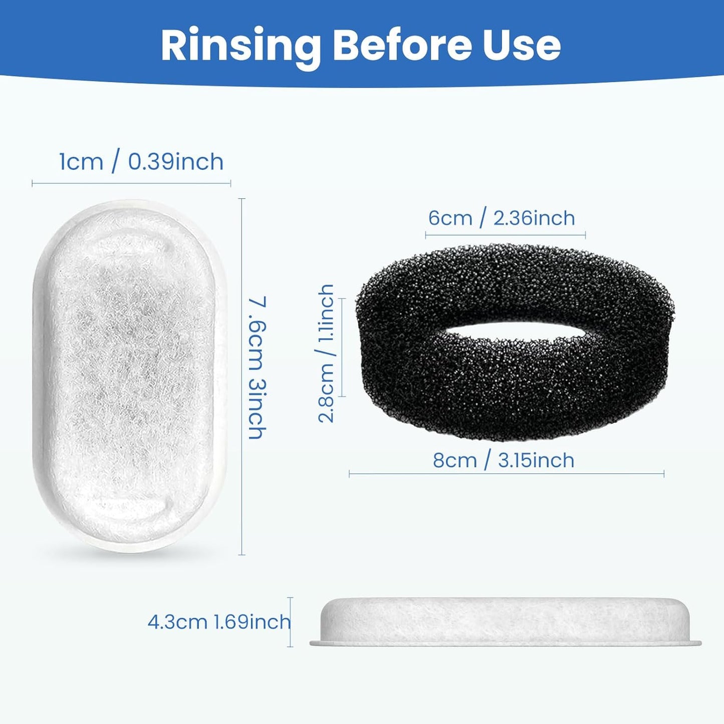 Tomxcute Cat Water Fountain, 3.2L/108oz Automatic Stainless Steel Pet Fountain Dog Water Dispenser, Ultra-Quiet Pump and 3 Replacement Filters & for Cats, Dogs, Multiple Pets