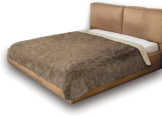 Dogs/Cats Bed Mats, Dog Pad Washable Removable Couch Cover with Anti-Slip Back, Plush Long Fur Mat, Perfect for Small, Medium and Large Dogs.(Brown, 82"x102")