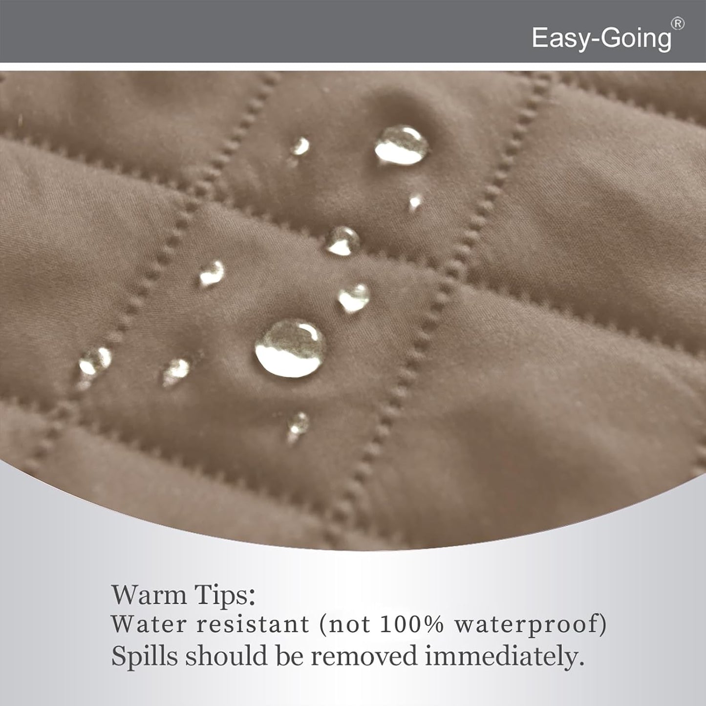 Easy-Going 4 Seater Sofa Slipcover Reversible Sofa Cover Water Resistant Couch Cover with Foam Sticks Elastic Straps Furniture Protector for Pets Children Dog Cat (XX-Large, Beige/Beige)