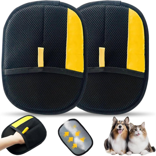 Electrostatic Pet Hair Remover Glove,Pet Hair Removal Gloves for Pet Hair,Home UseReusable Cat & Dog Hair Remover for Couch, Furniture, Carpet, Curtain(2pcs)