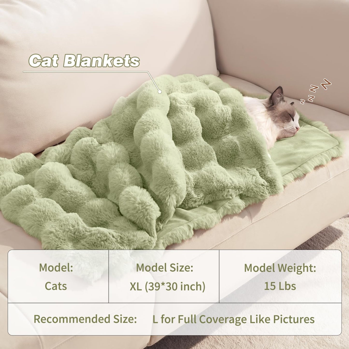 Dog Blanket Ultra Soft Fuzzy Faux Fur Cat Blankets for Indoor Cats Ultra Soft Plush Faux Fur Machine Washable Reversible Pet Throw Protector for Couch Furniture 39"X 30" Green