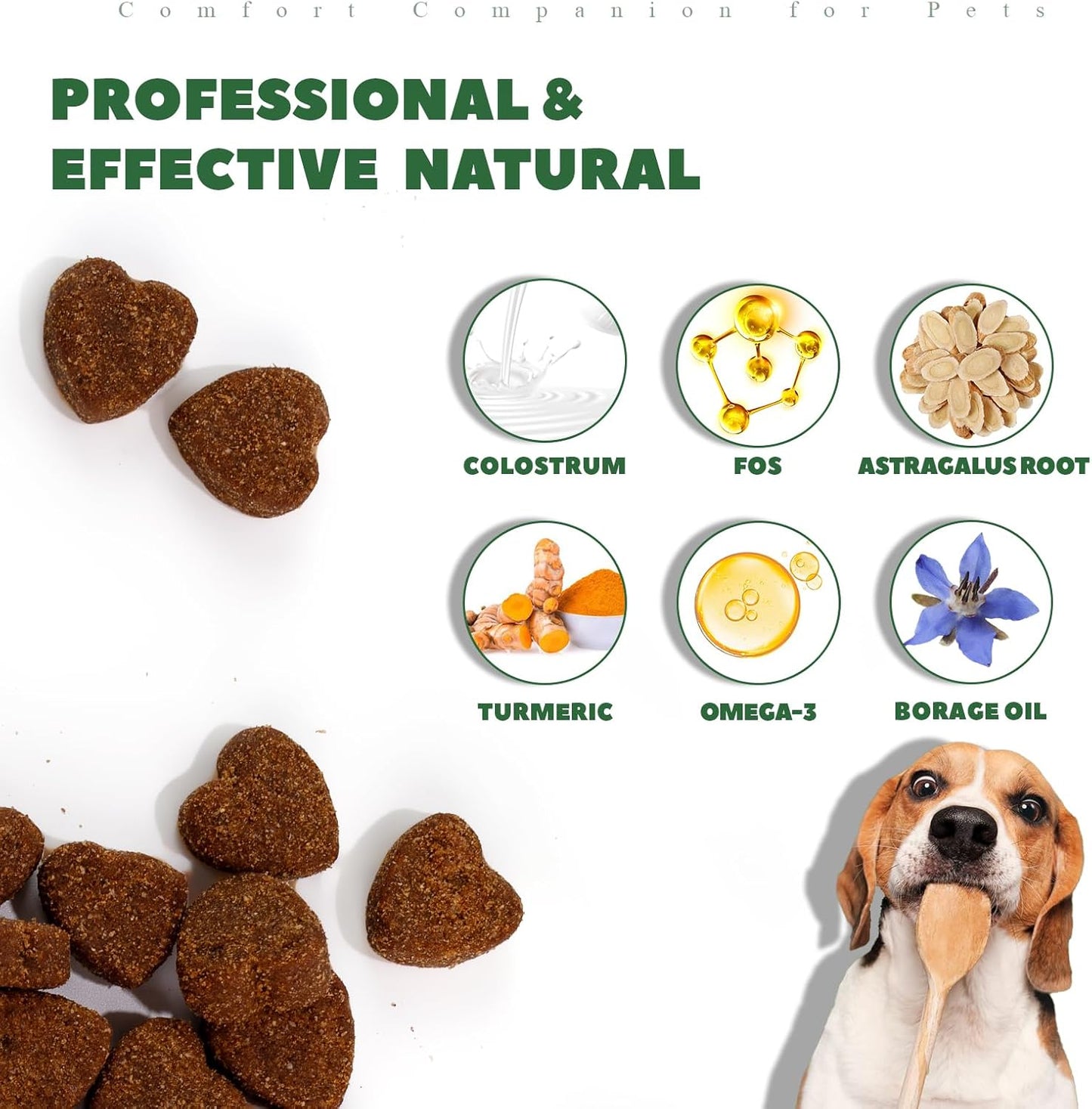 Dog Allergy Chews 120ct, Dogs Allergy Relief Chews for Paw Licking Itchy Skin Coat Supplement, Probiotics for Dogs with Colostrum Omega-3 Astragalus Immune Supplement