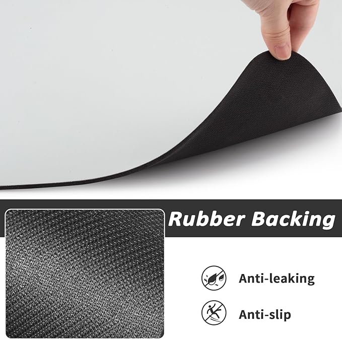 Pet Feeding Mat - Absorbent Dog Mat for Food and Water, No Stains Cat Bowl Mat, Easy to Clean Pet Placemats, Quick Dry Dog Water Dispenser Mat for Messy Drinkers | Light Grey 16"x 24"