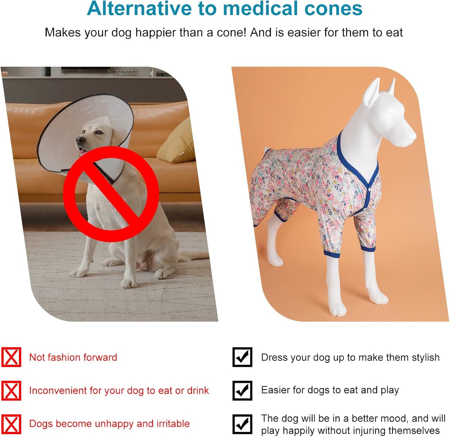 LovinPet Large Dog Pajamas - Anxiety Calming Dog Shirt, Lightweight Fabric, Adorable Spring Flowers Print, Pjs for Large Dogs, Pajamas for Pitbulls, Pitbull Clothes, Pink XL