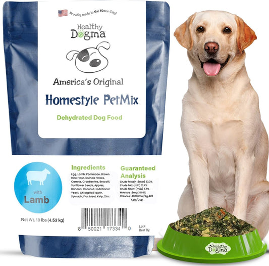 Healthy Dogma - Homestyle PetMix Dehydrated Lamb Dog Food - Clean Ingredient Food - No Preservatives, Homemade Food (Homestyle PetMix with Lamb, 10 lbs)
