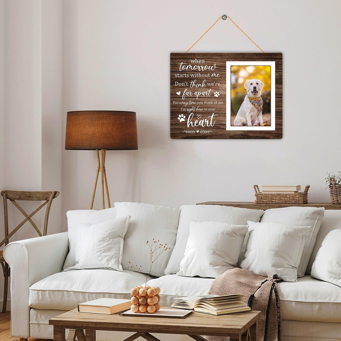 Pet Memorial Picture Frame, Pet Dog Memorial Picture Frame, Pet Cat Photo Frame, Photo Frame Gift for Dog Owners Sympathy for Loss of Pets Photo 4x6Inch12P039