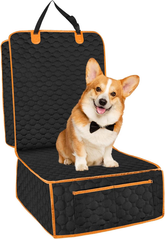 Dog Front Seat Cover for Car,Pet Front Car Seat Cover,Scratch-Proof Pet Seat Cover for Car,Trucks,SUV,Front Seat Dog Cover（Black，45"X 21"，1pack）