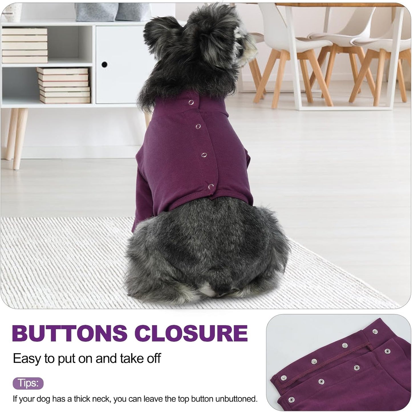 IDOMIK Dog Recovery Suit, Dog Surgery Recovery Suit Front Legs, Comfy Joint Leg Sleeves After Surgery, Elbow Braces Protector for Leg Injuries & Joint Pain, Cone Collar Alternatives,Purple,3XL