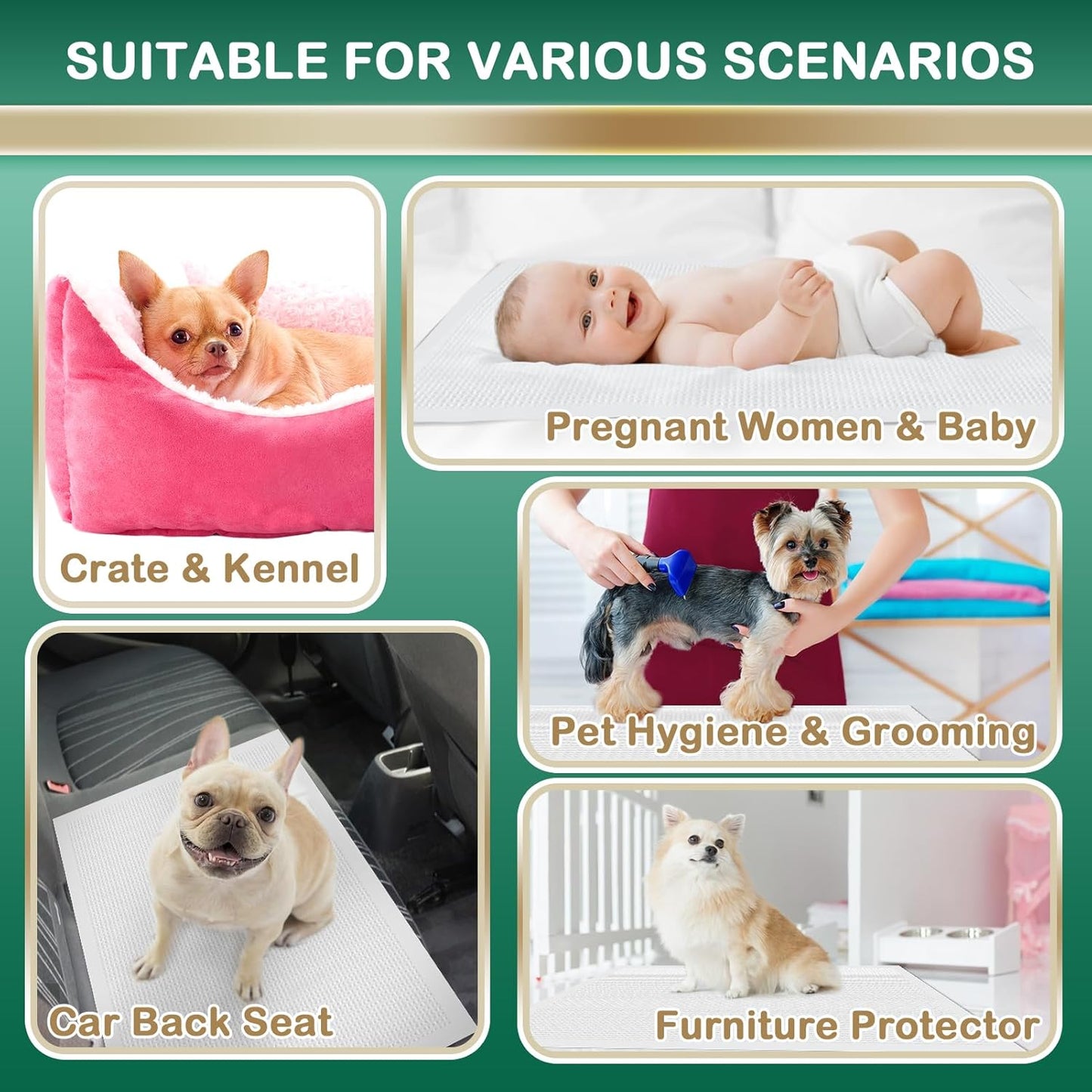 IMMCUTE Dog Pee Pads Extra Large 23"X36", 30Count, XL Puppy Pads Super Absorbent & Leak-Proof, Disposable Potty Training Pads, 6-Layer with Quick-Dry for Puppies | Doggie| Cats | Rabbits