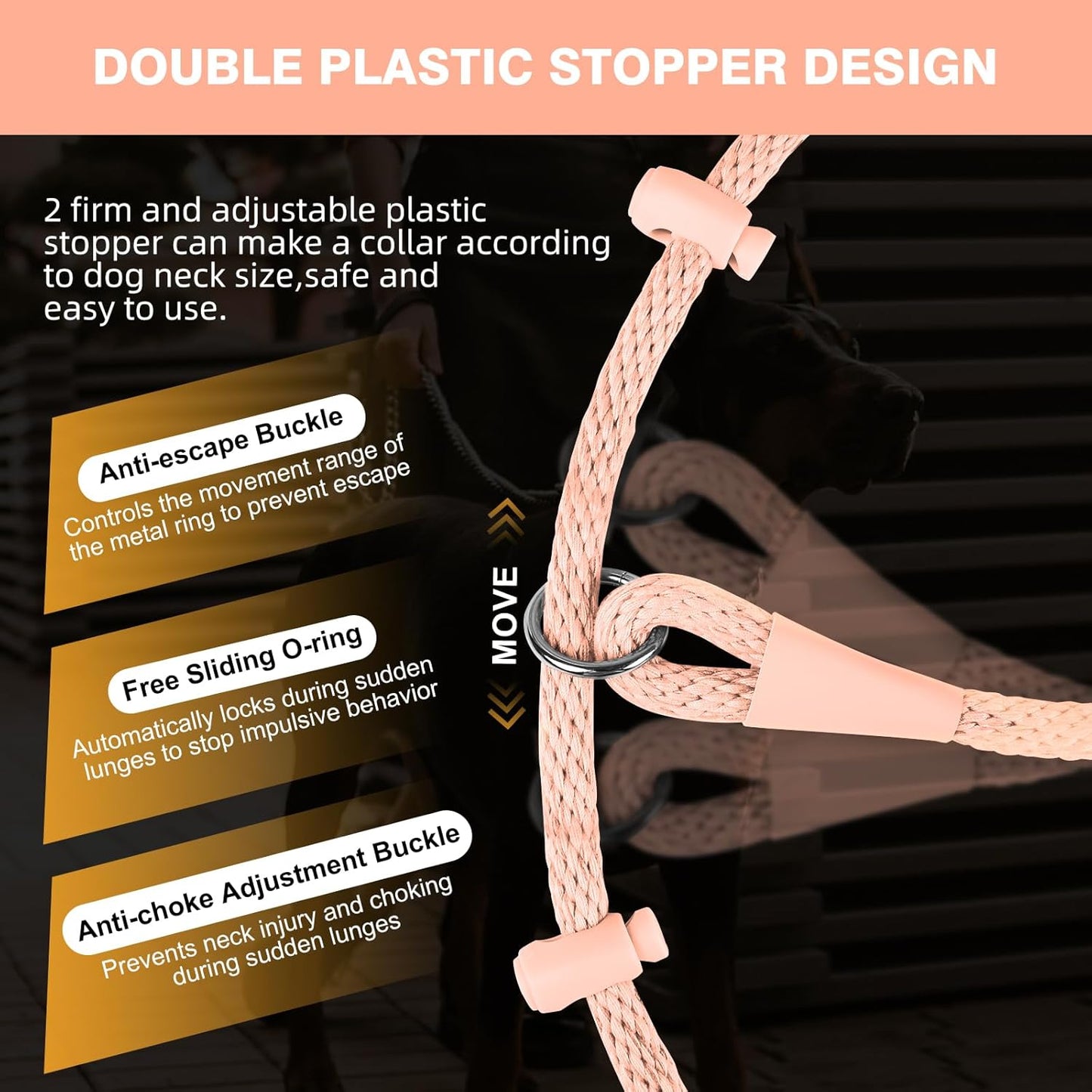 Lynxking Dog Leash Slip Lead Reflective Breathable Rope Comfortable Strong No Pull Slip On Pet Training Lead for Dogs