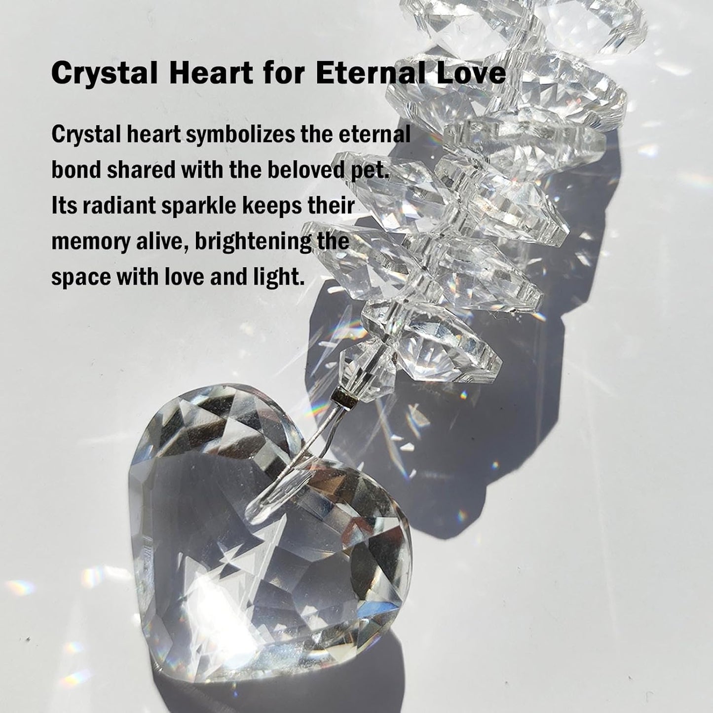 Pet Memorial Suncatcher Gifts for Loss Of Dog Cat Loss Sympathy Bereavement Grief Crystal Sun catcher for Remembrance Condolences, Pet Loss Memorial Ornament Rainbow Maker