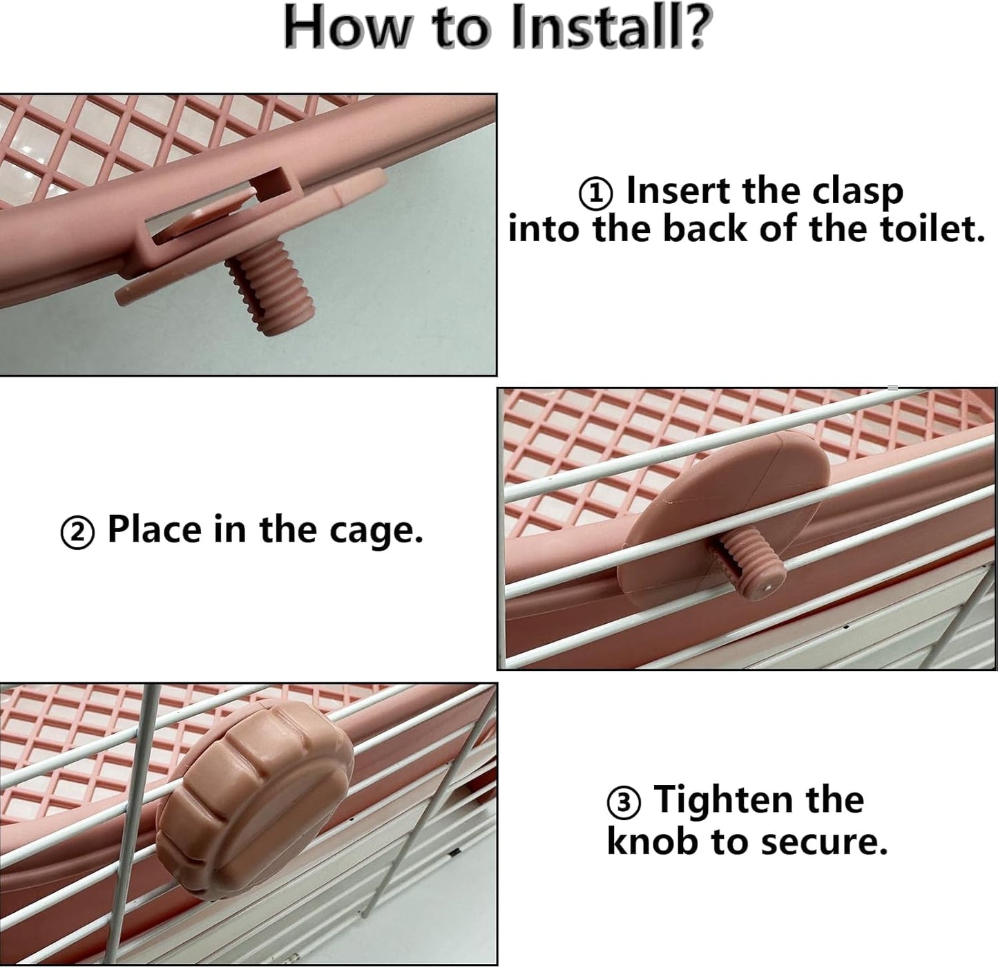 Tfwadmx Rabbit Litter Box Bunny Potty Training Litter Boxes Guinea Pig Corner Bedding Box Small Animal Toilet for Ferret,Chinchilla,Galesaur(Pink)