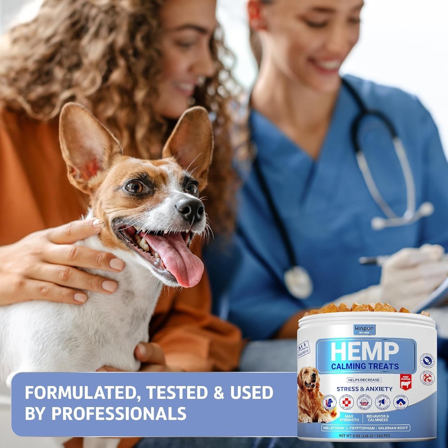 Natural Hеmp Calming Chews for Dogs w/Valerian Root & Melatonin/Hip Joint Health + Mood & Behavior Aid for Fireworks, Thunderstorms, Separation/Tasty Calming Treats 120 ct