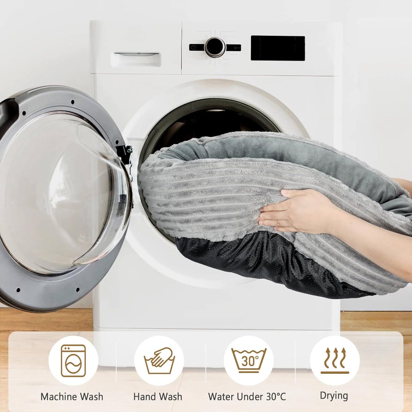 Cat Bed, Cat Bed for Indoor Cats, 20’’ Donut Cat Bed for Cats and Small Dogs, Washable Round Pet Bed, Indoor Use