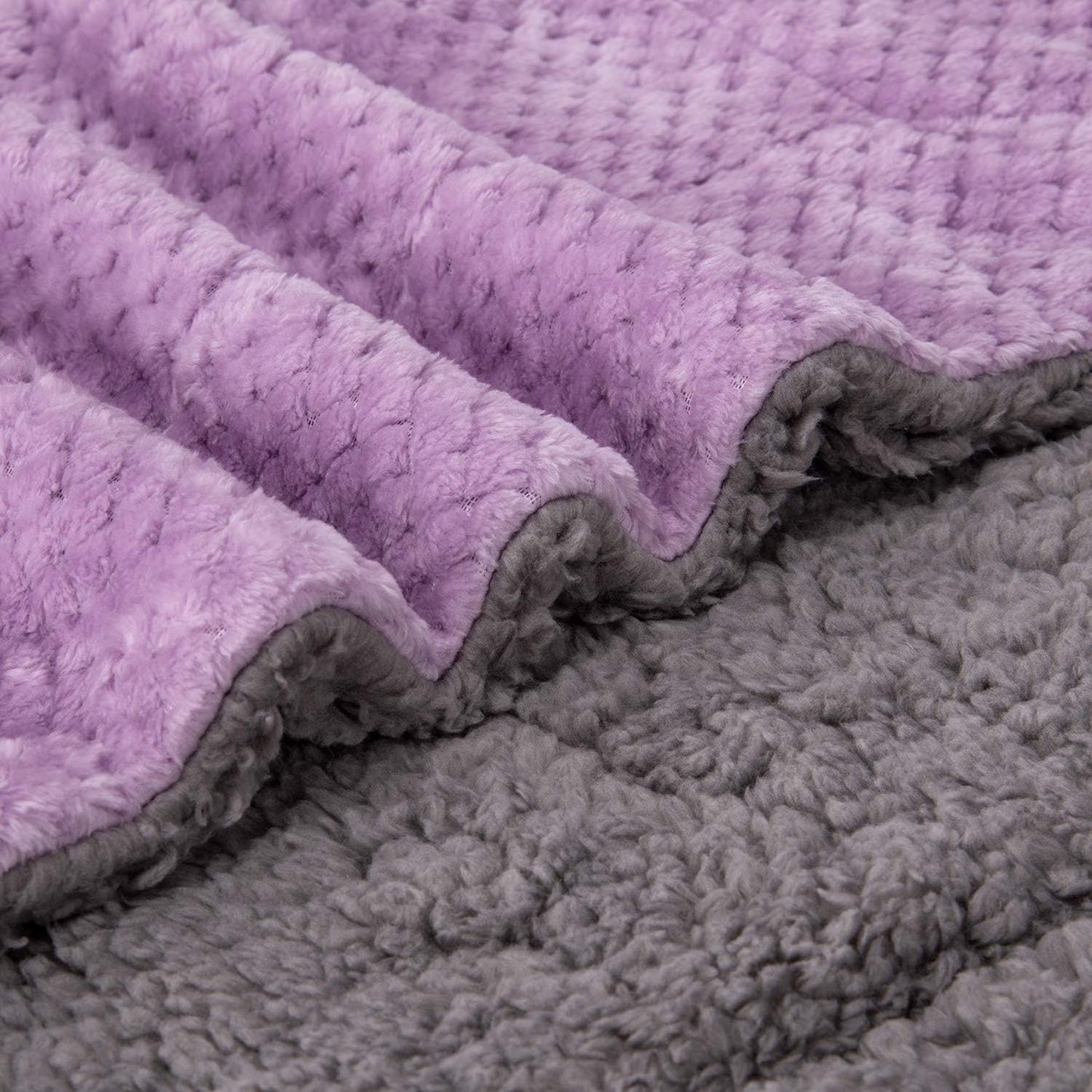 Fuzzy Pet Blanket, Warm and Soft Plush Fleece for Dog, Cat Bed, Couch, Sofa, Travel, Outdoor, Camping (32" x 40", DG-Lavender)