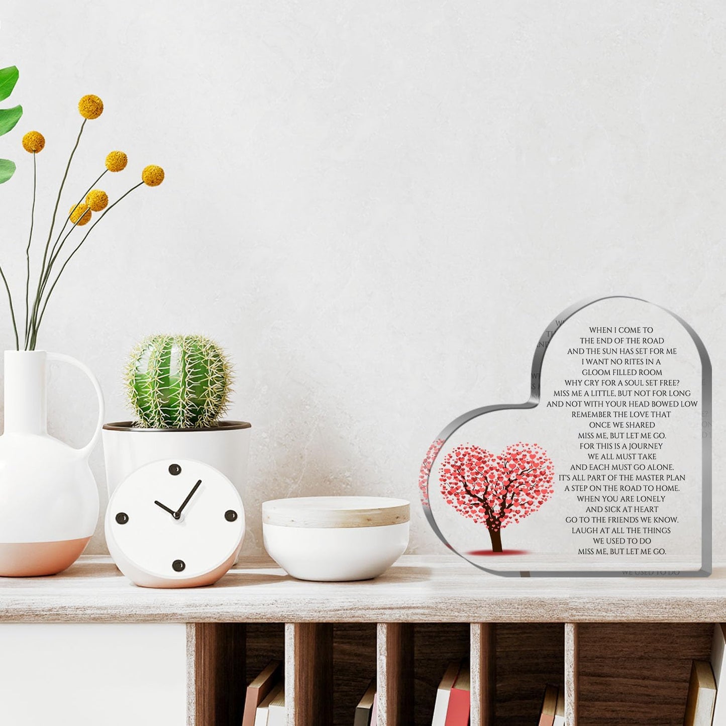 Remembrance Gifts, Sympathy Gifts, Funeral in Memory of Loved One, Heart Shaped Acrylic Decor Sign, Grieving Gift with Sympathy Condolence, Bereavement Condolence Gifts