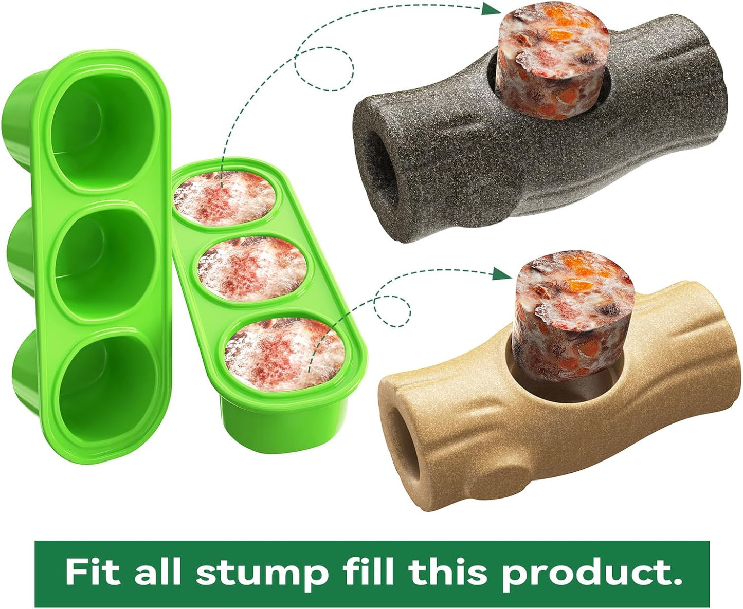 Dog Frozen Treat Toy Accessory(2PC Silicon Trays),This Accessory can be Matched with The Shape of The Stump/Without Stumps