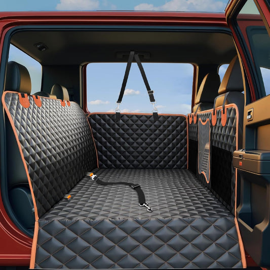 Back Seat Extender for Dogs,Dog Car Seat Cover for Back Seat with Hard Bottom Holds 500 lbs,Car Seat Protector,Waterproof Extender for Dogs,Pet Bed for Full Size F150/RAM1500/Silverado Crew Cab Pickup