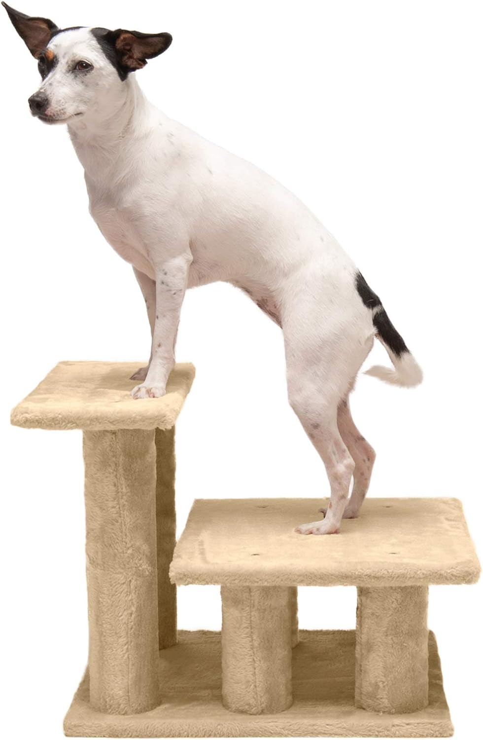 Furhaven Steady Paws Multi-Step Pet Stairs for High Beds & Sofas - Cream, 3-Step