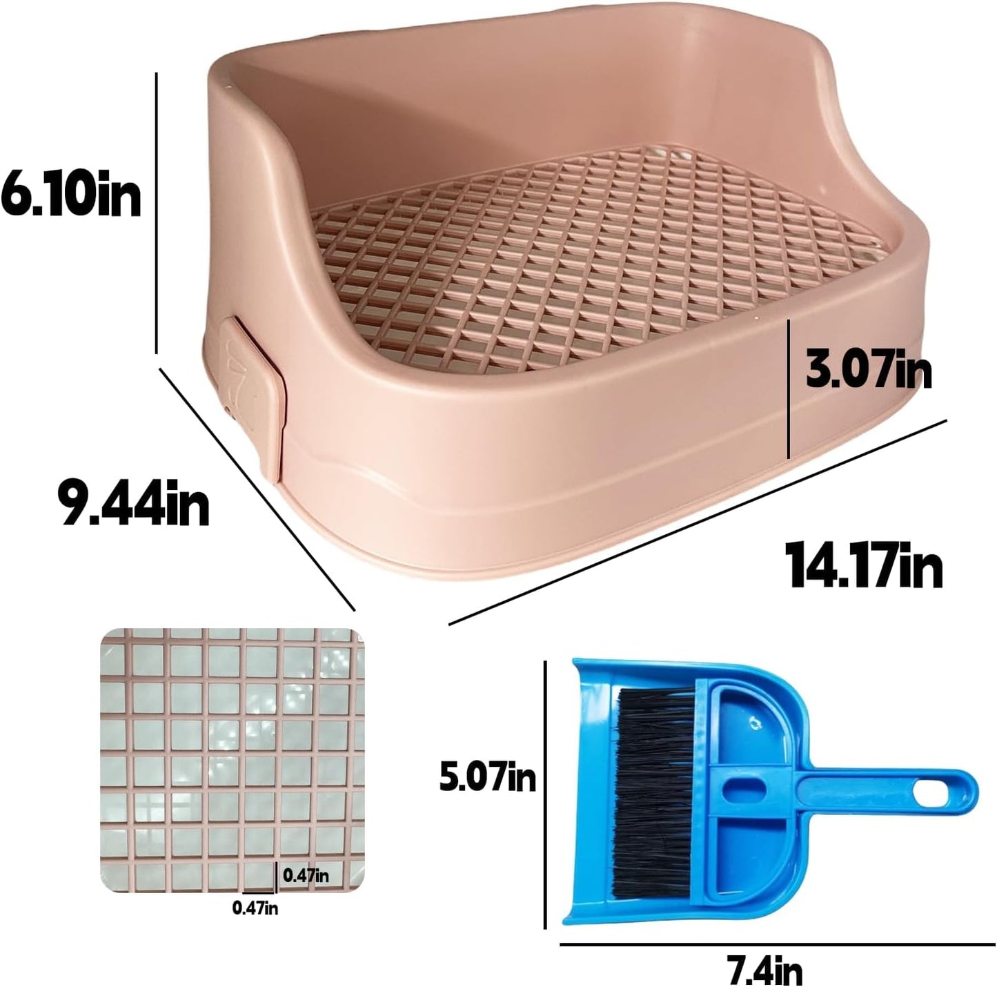 Tfwadmx Rabbit Litter Box Bunny Potty Training Litter Boxes Guinea Pig Corner Bedding Box Small Animal Toilet for Ferret,Chinchilla,Galesaur(Pink)