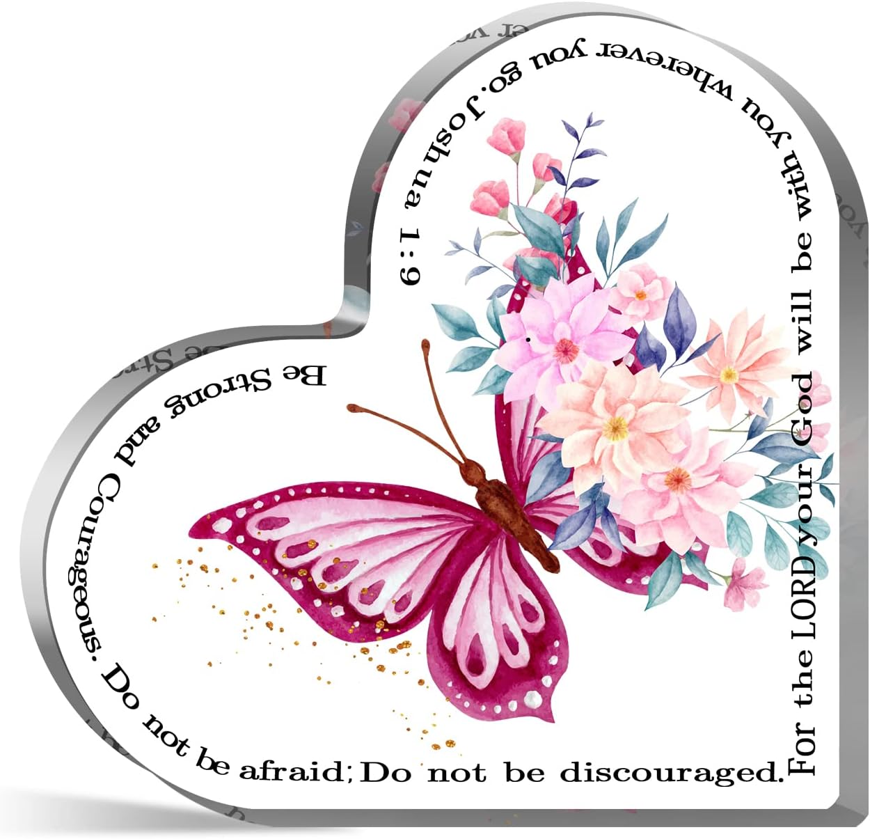 Christian Gifts for Women, Inspirational Christian Gifts, Paperweight Keepsake,Prayer Room Decor Acrylic Hearts Decoration for Friend Home Office