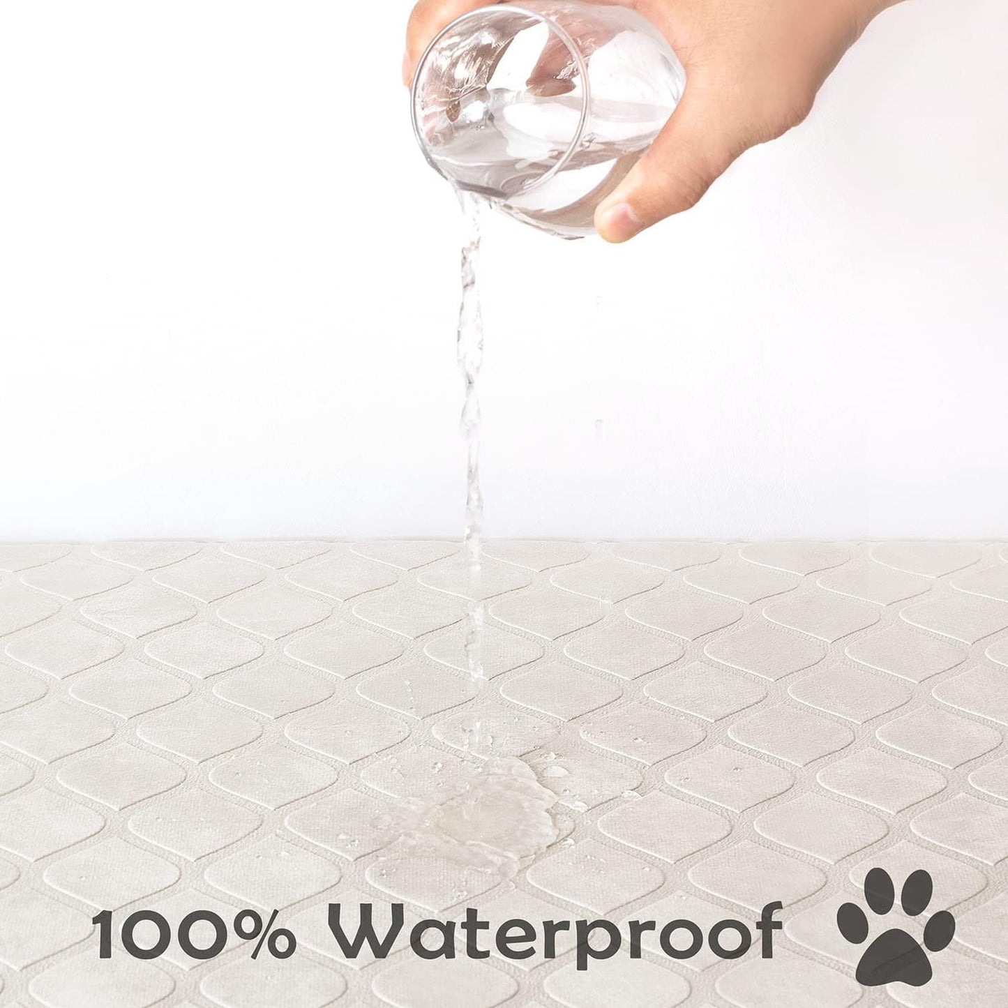 fuguitex Waterproof Dog Blanket Bed Cover Dog Crystal Velvet Moroccan Fuzzy Cozy Plush Pet Blanket Throw Blanket for Couch Sofa(82 * 102 inch, Cream+Sand)