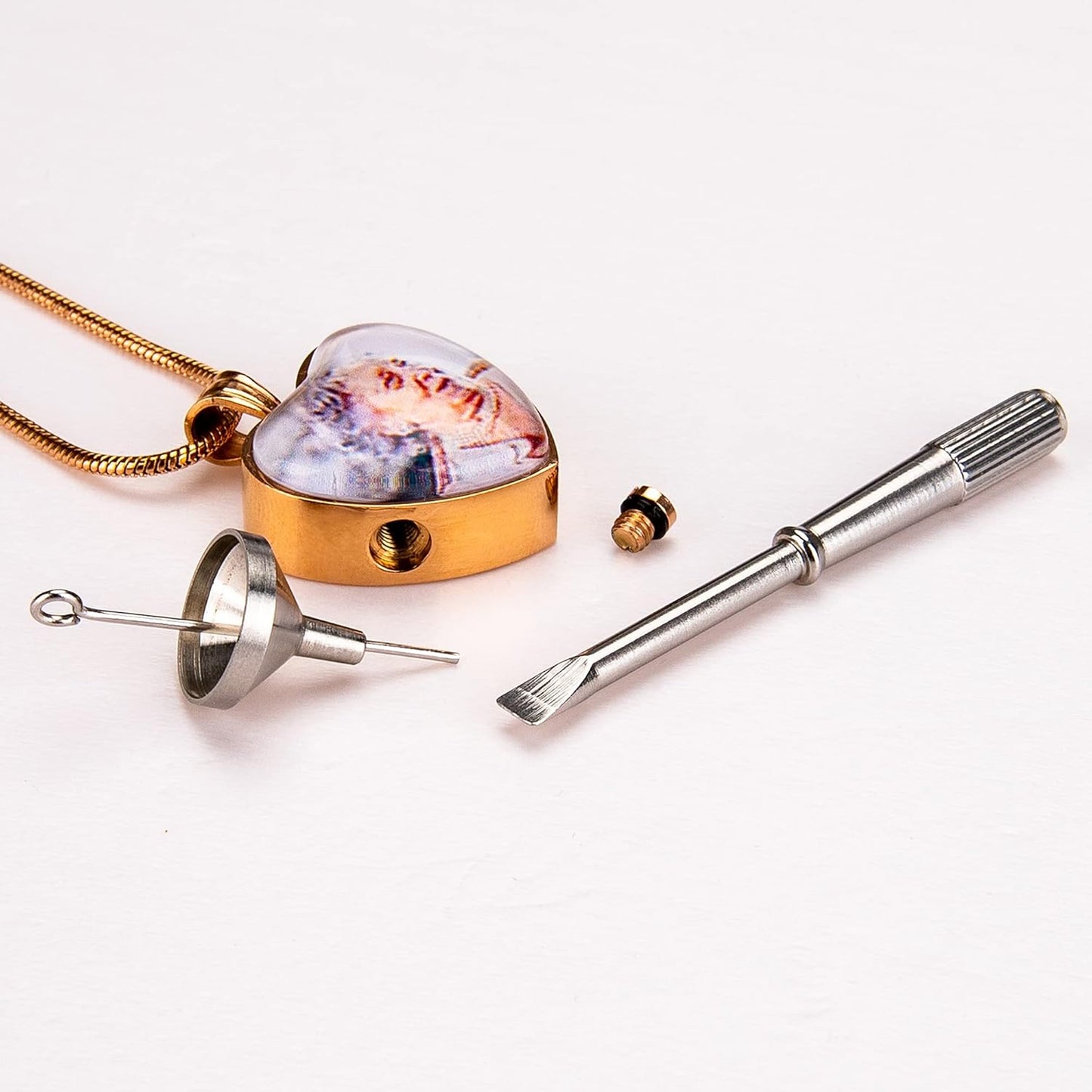 Farfume Personalized Pet Urn Necklace for Dog Cat Ashes Cremation Pet Memorial Customized Photo Text Engraving Pendant Keepsake Funeral Jewelry