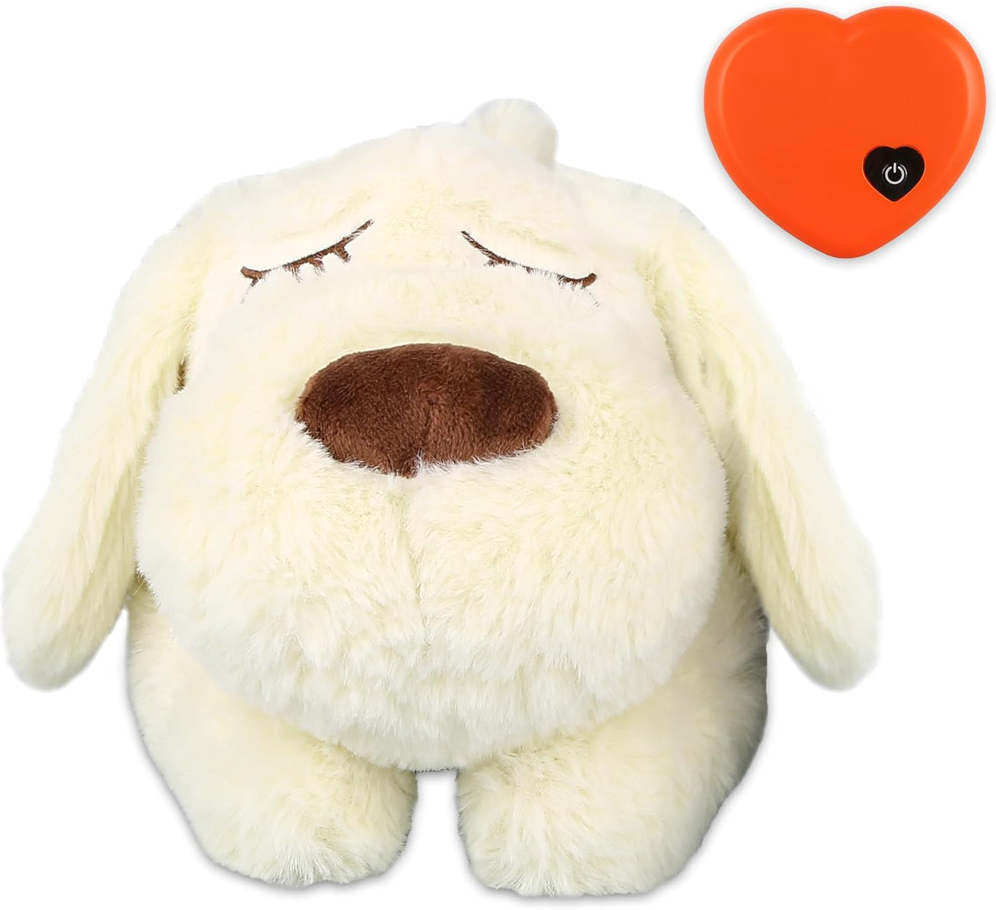 Heartbeat Puppy Toy, Puppy Sleep Aid Toy, Small Dog Training Toys for Separation Anxiety Relief, Pets Plush Toys for Dogs Cats (White)