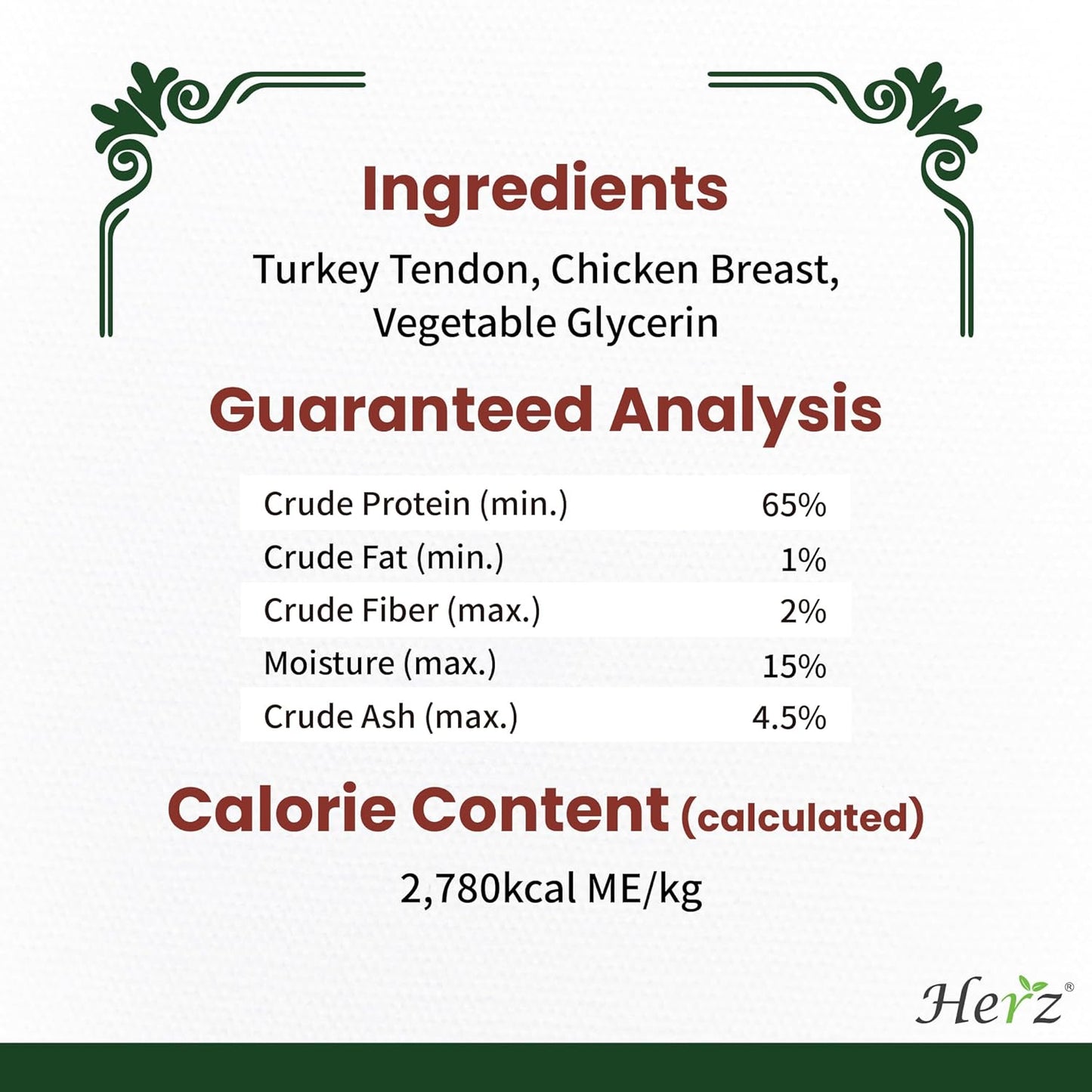 Herz Duo-Protein Turkey Tendon & Chicken Ring (S) 3 oz, USA-Sourced Turkey Tendon, Natural Dog Chew for Small Dogs, Wrapped in Chicken, Rawhide-Free, Hypoallergenic, Puppy-Friendly