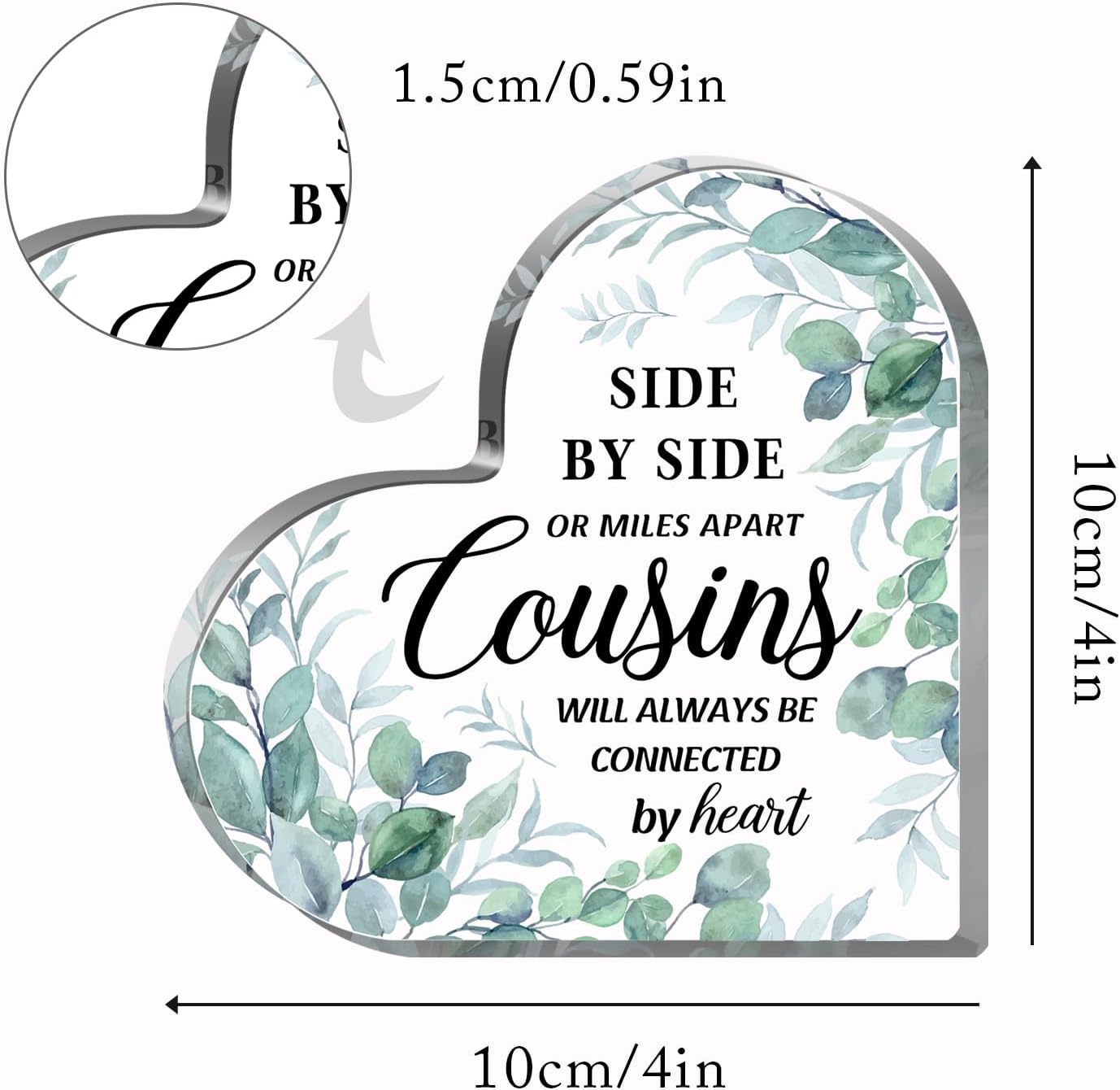 Cousin Gifts for Women, Cousin Birthday Gifts for Women, Heart Acrylic Gifts for Cousins, Best Cousin Ever Gifts, Cousin Birthday Gifts for Cousin Sister, Best Cousin Gifts for Christmas Weddings