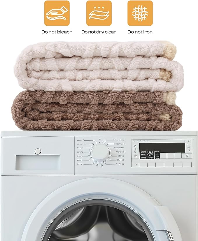 Waterproof Pet Blanket, Liquid Pee Proof Dog Blanket for Sofa Bed Couch, Reversible Sherpa Fleece Furniture Protector Cover for Small Medium Large Dogs Cats, Khaki Queen Size（90" x 82"）